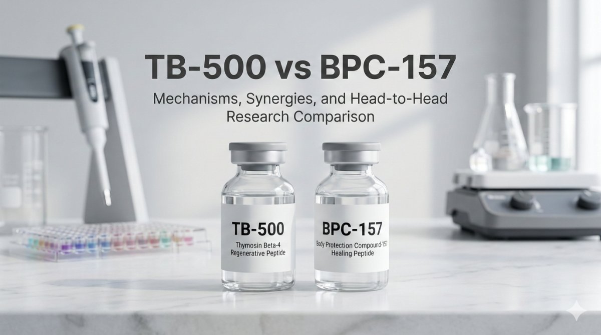 TB-500 vs BPC-157 side-by-side comparison of regenerative peptide mechanisms and research applications