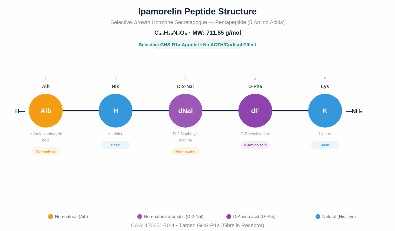 Ipamorelin Amino Acid Sequence Diagram
