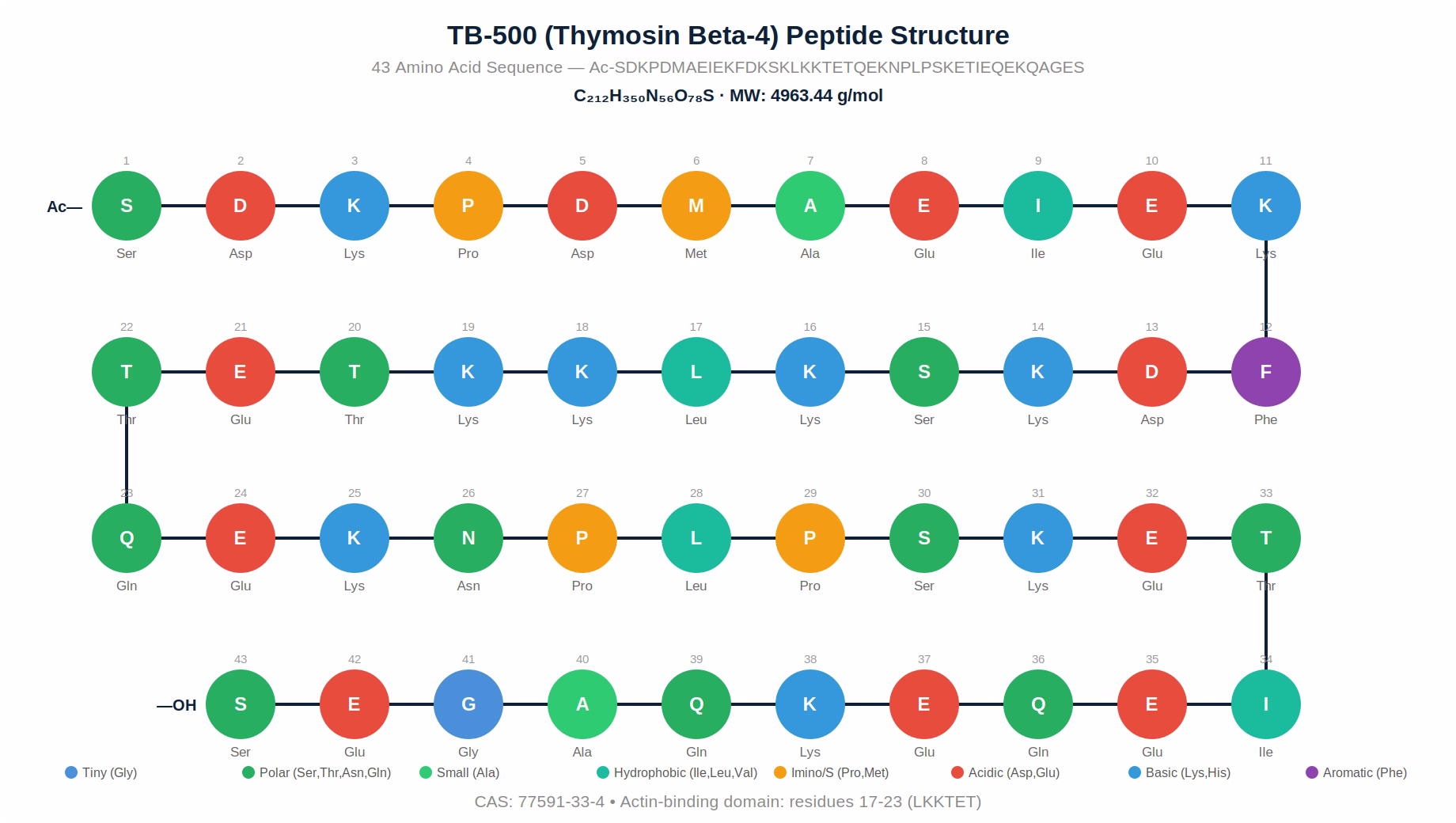 TB-500 Amino Acid Sequence Diagram
