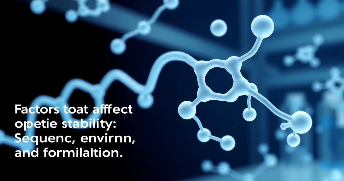Factors affecting peptide stability including sequence composition temperature moisture and pH