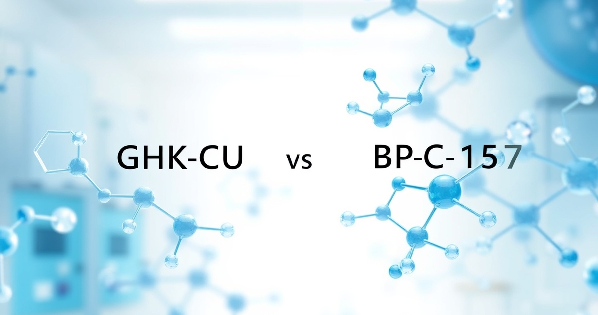 Side-by-side comparison of GHK-Cu and BPC-157 regenerative peptide mechanisms