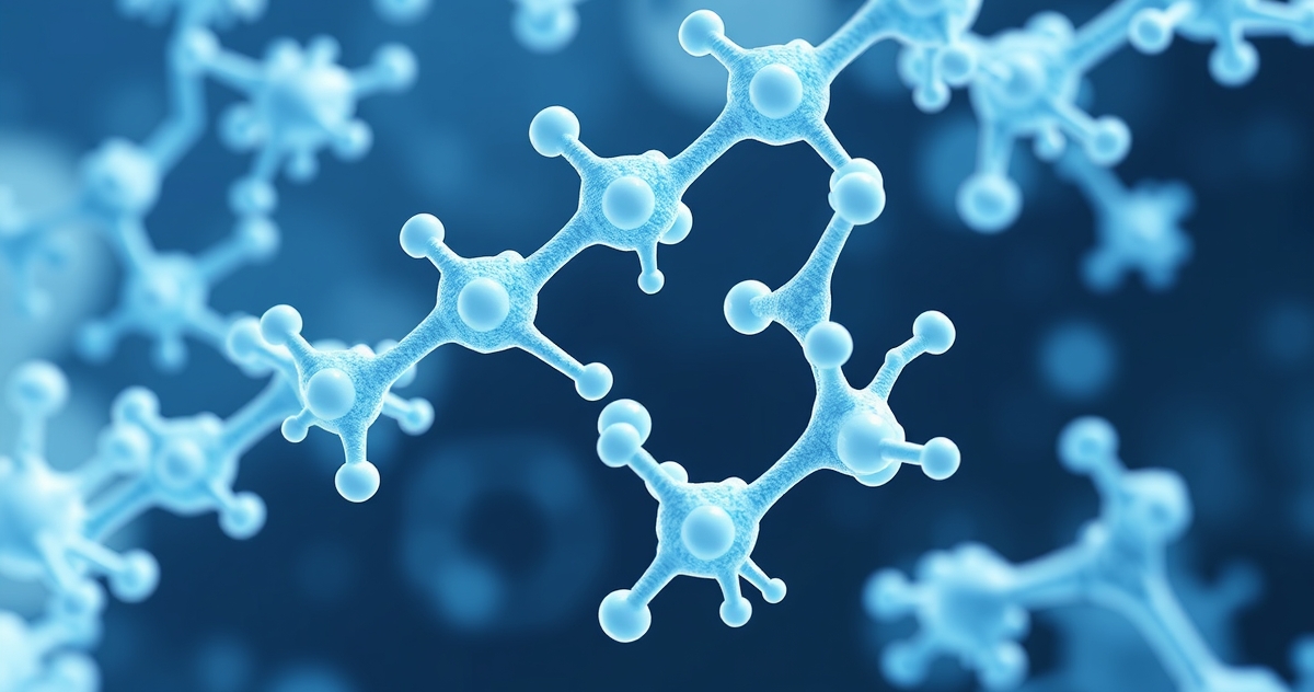 TB-500 molecular structure illustration showing thymosin beta-4 fragment and actin-binding domain interaction